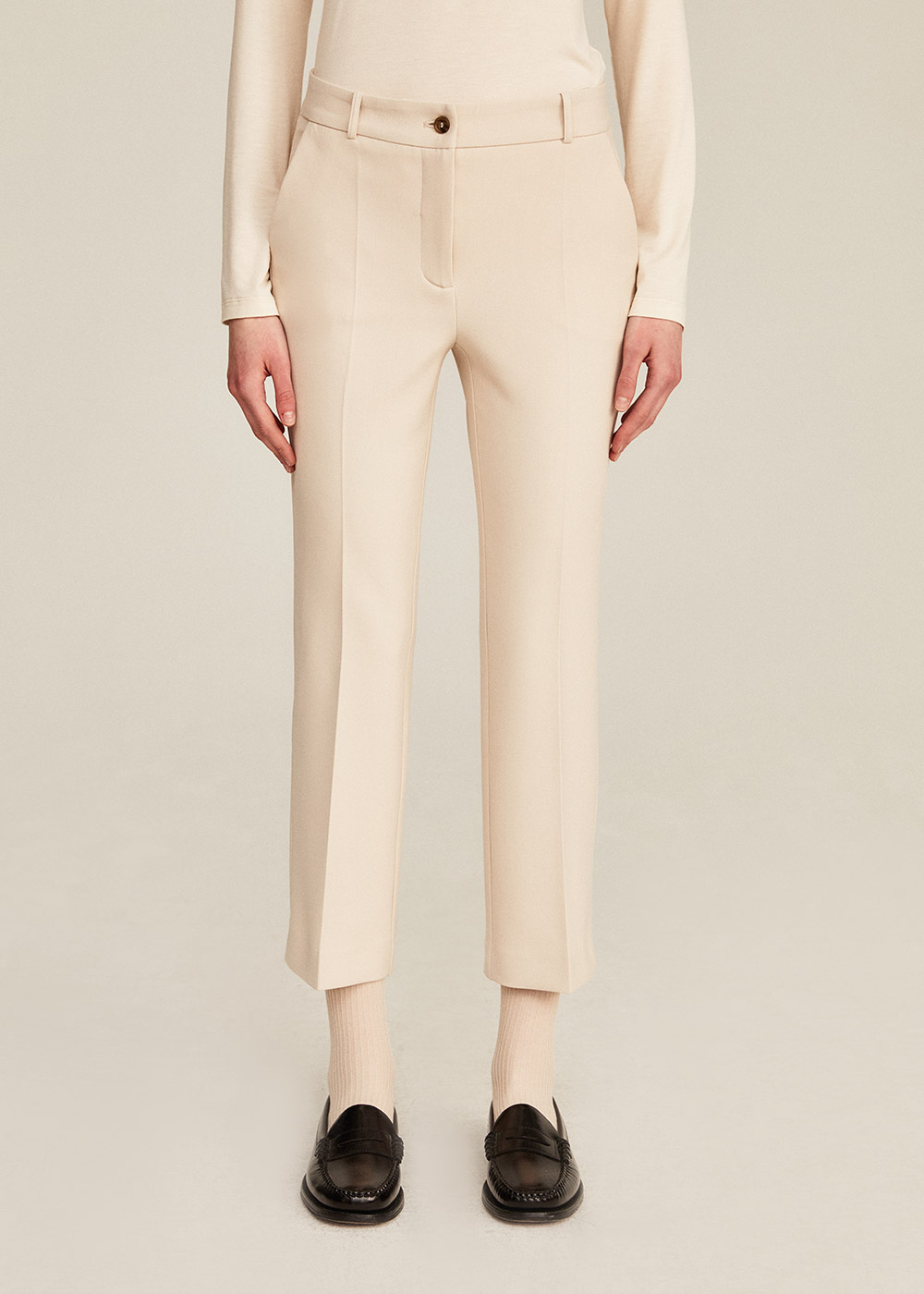 Striped Stretch Wool Cropped Trousers | Michael Kors
